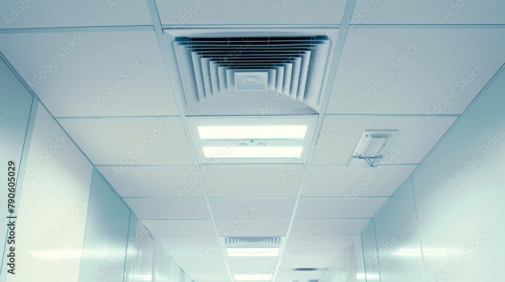 Fototapeta premium Commercial air conditioner installed on the ceiling