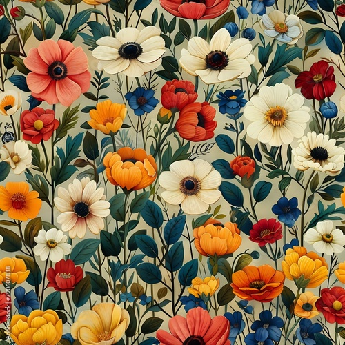 Botanical Tapestry: Delicate and Vibrant Flora