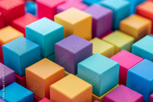 Colorful cubes pattern for background