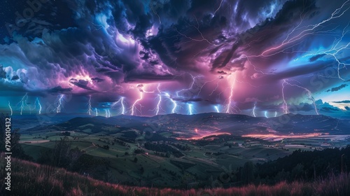 Electrifying Skyline With Lightning Show