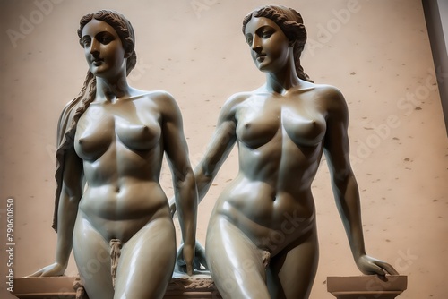 Fossilized elegance: Statues of female images in museum halls