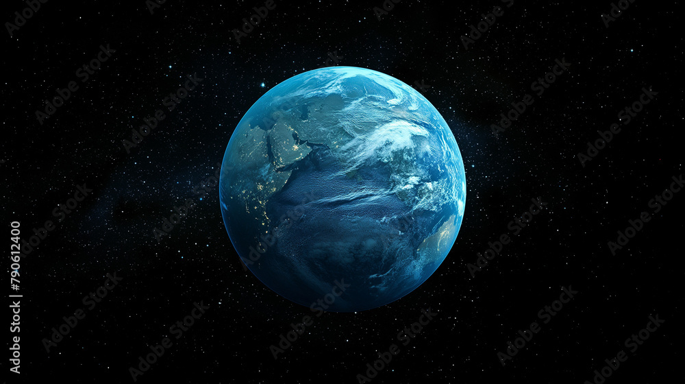 Earth globe on black background. Earth sphere.