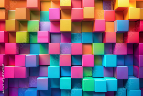 Colorful cubes pattern for background