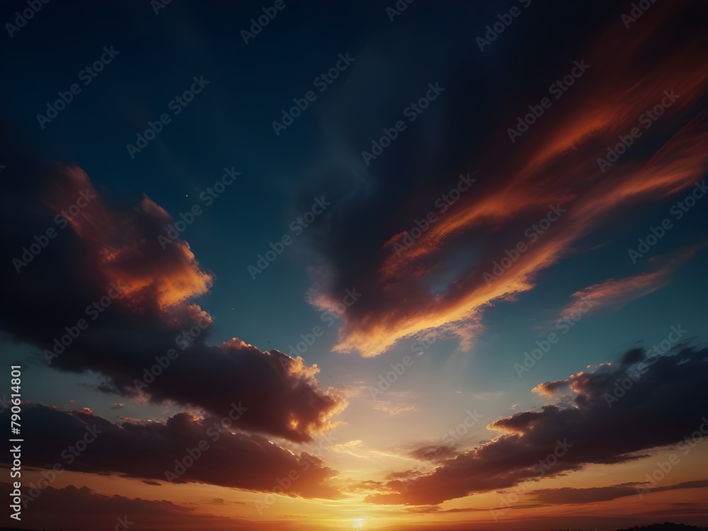 Fototapeta premium abstarct sunset wallpaper and backgroun light golden cloud