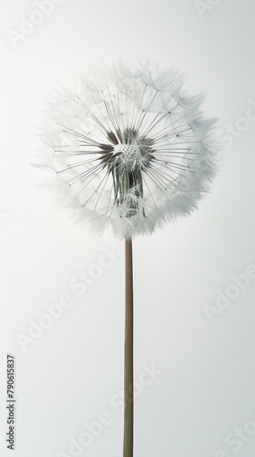 a dandelion in white tones. place for the text