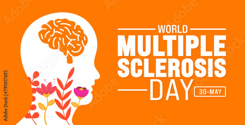 World MS day or multiple sclerosis Day background template. Holiday concept. use to background, banner, placard, card, and poster design template with text inscription and standard color. vector