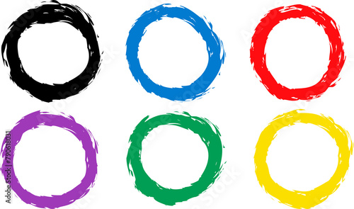 Dibujado a mano círculos conjunto de bocetos de línea. Vector garabato circular garabato círculos redondos para el mensaje nota marca elemento de diseño. Lápiz o pluma de graffiti burbuja o bola photo