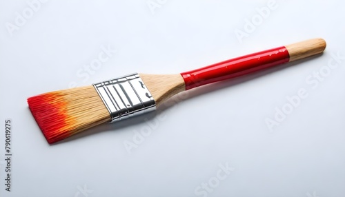 A simple paintbrush with a stroke of paint
