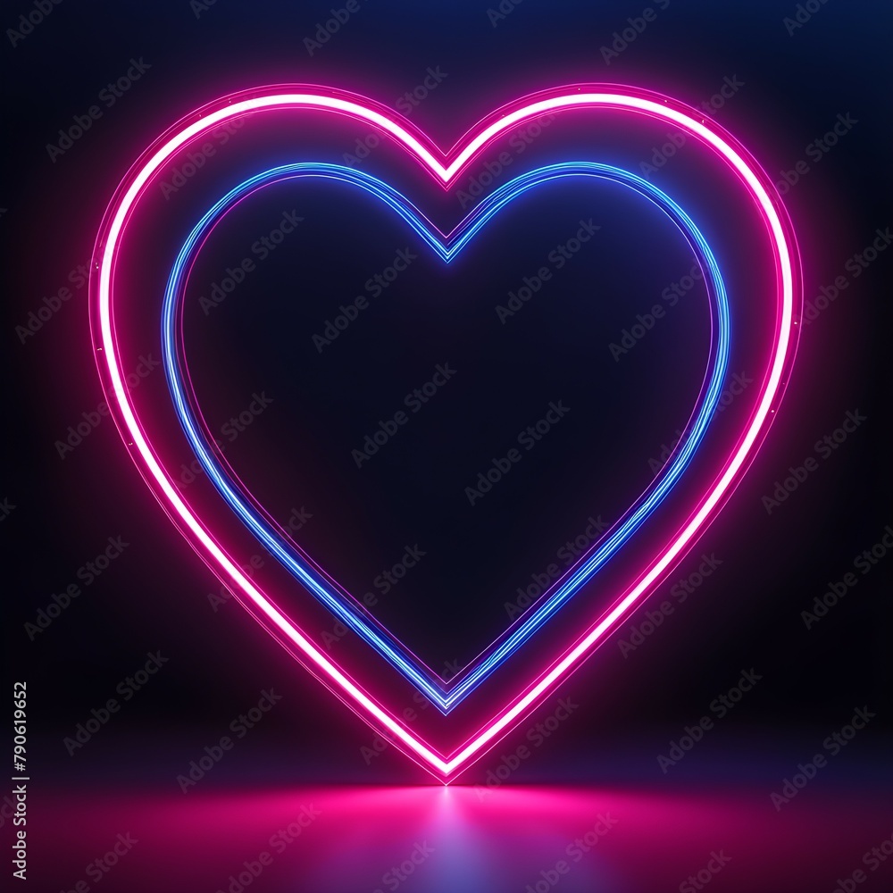 glowing heart, neon heart