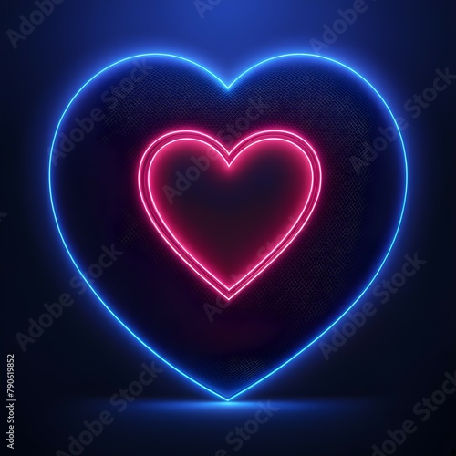 glowing heart  neon heart