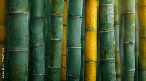 Green bamboo wall background  bamboo texture  green and yellow color tone