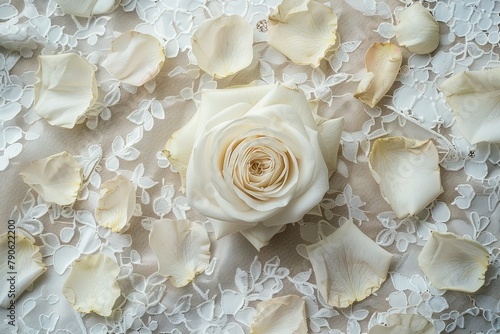 White roses on a white background, perfect for a romantic wedding bouquet