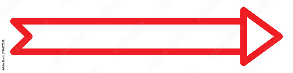 Horizontal long straight arrow signs. Red pointer, direction, position symbol and double arrow icon isolated on white background. 11:11 Horizontal long straight arrow signs. Red pointer, direction, position symbol and double arrow icon isolated on white background. 11:11