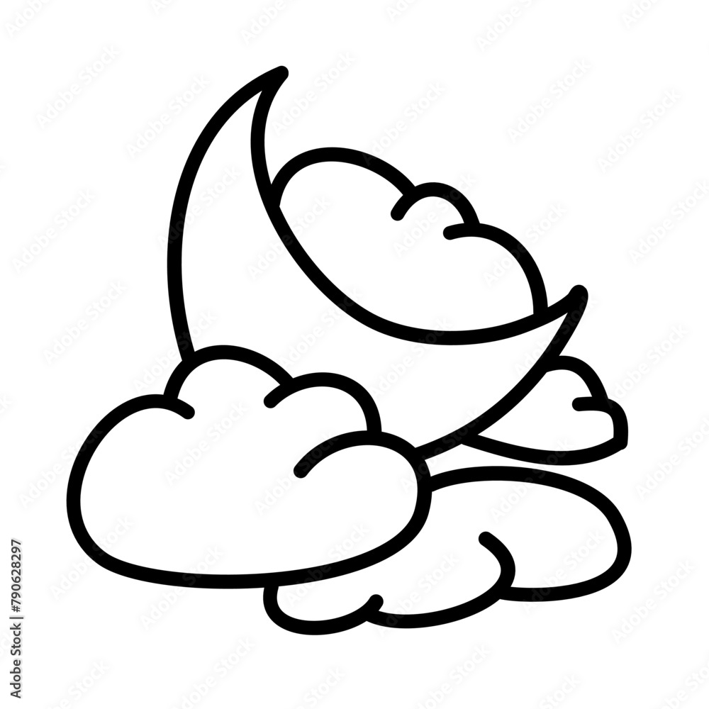 moon light of space doodle icon moon light of space doodle icon