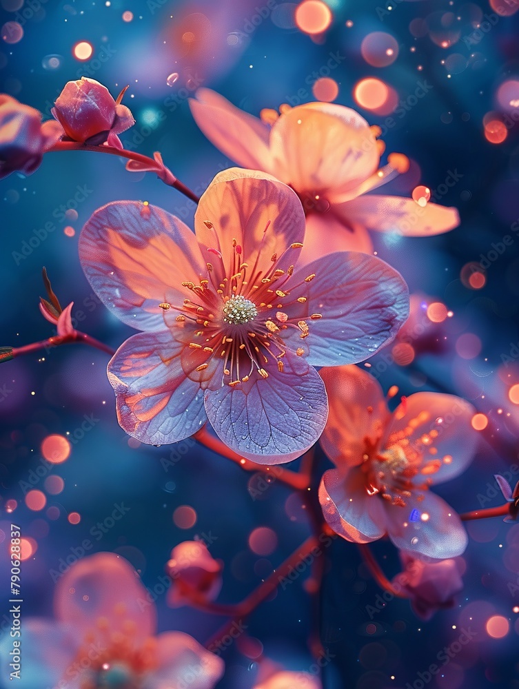 Quiet moments in celestial gardens, where flowers bloom in space Quiet moments in celestial gardens, where flowers bloom in space