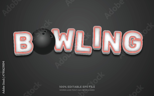 Bowling 3d editable text style effect
