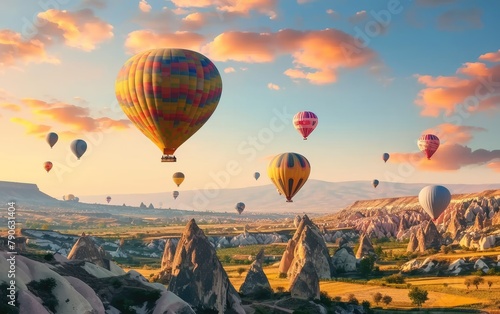 Aerial Spectacle: Hot Air Balloons Painting the Sky Above Cappadocia, Turkey