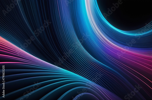 Abstract background - wavy curved lines with gradient and space to copy