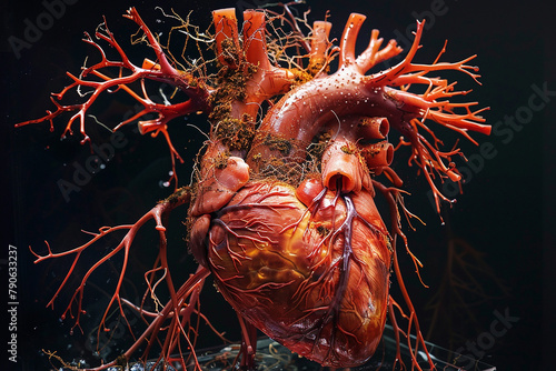 Crisp, clear image illuminating the inner workings of the human circulatory system's heart.