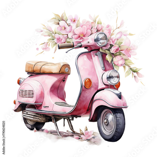 scooter with flowers © Phusita