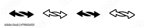 Set of twisted arrows vector icons. Merger or unite arrows. Two arrow together. Vector 10 Eps.