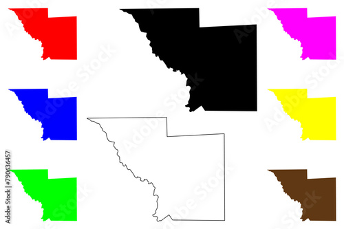 Webb County, Texas (Counties in Texas, United States of America,USA, U.S., US) map vector illustration, scribble sketch Webb map