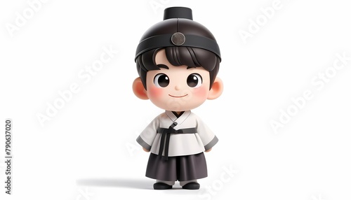 Korean traditional costume hanbok boy, Generative AI