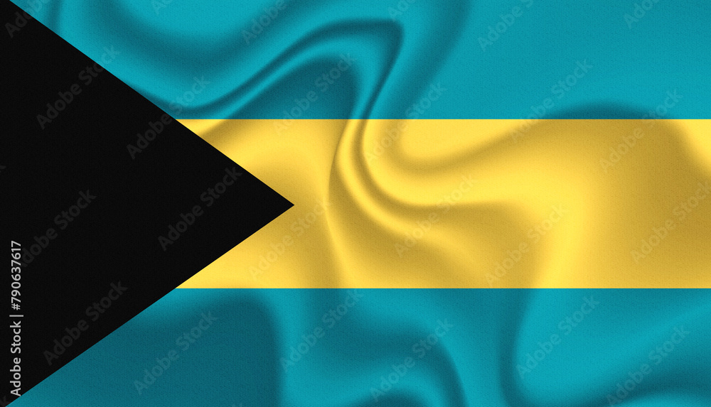 Bahamas national flag in the wind illustration image Bahamas national flag in the wind illustration image