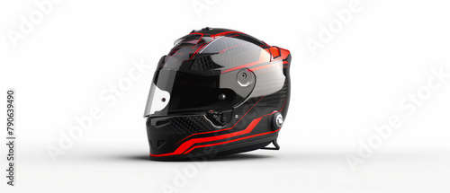 Futuristic motorcycle helmet. Motorcycles sport concept. Motorbike. Generative ai © Inai