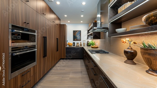 Ultra-modern built-in cabinet design highlighting cutting-edge materials and stark, clean lines