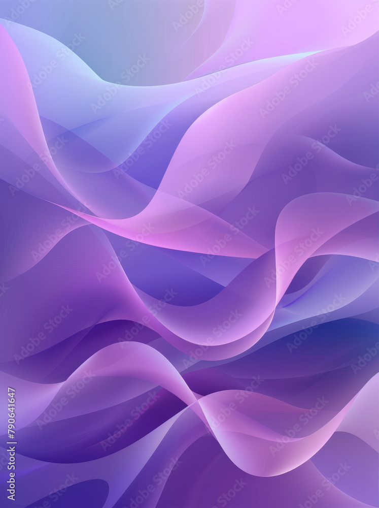 Abstract Purple Background Vector, Smooth Waves & Soft Highlights