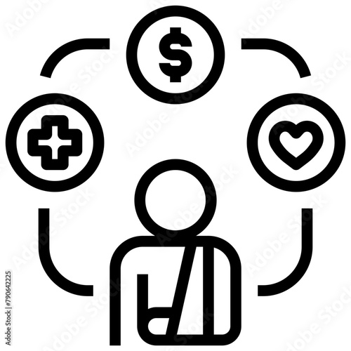 heath care service outline style icon