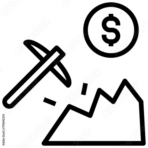 mining outline style icon