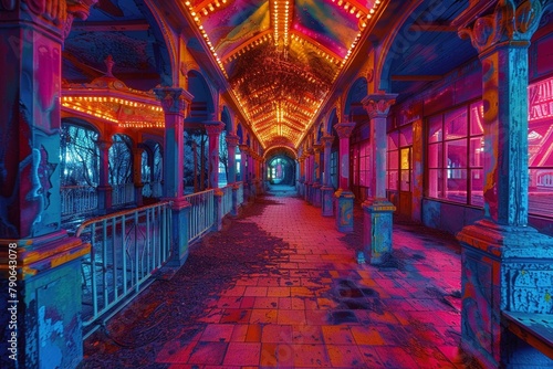 Abandoned amusement park exploration, echoes of laughter, thrill seekers paradise lost