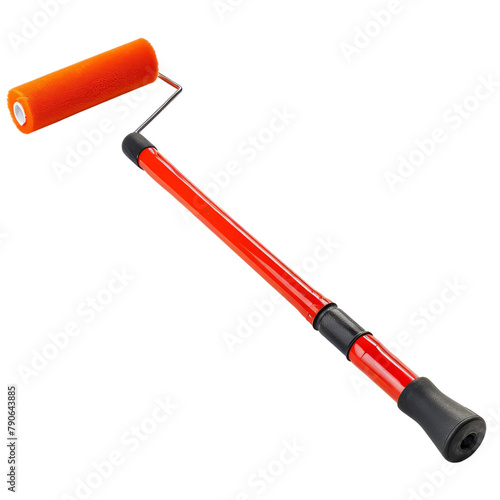 Photo of a paint roller with an extendable handle. photo