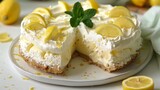 Velvety lemon cheesecake without baking. Gentle cold dough. Lemon cake. 