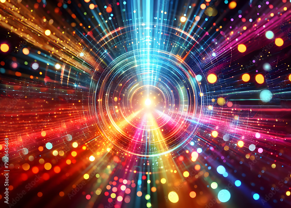 Spinning swirl of bright colours merging together in an abstract representation of moving energy. The movement, abstract and colourful background of neon light creates a sense of futuristic and lumino Spinning swirl of bright colours merging together in an abstract representation of moving energy. The movement, abstract and colourful background of neon light creates a sense of futuristic and lumino