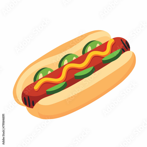 Hotdog in cartoon, doodle style. Image for t-shirt, web, mobile apps and ui. Isolated 2d vector illustration in logo, icon, sketch style, Eps 10. AI Generative