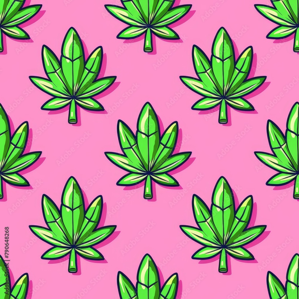 Hemp Seamless Pattern Marijuana Leaves Cannabis Texture Decor Digital Print Cartoon Style Pink Background Hemp Seamless Pattern Marijuana Leaves Cannabis Texture Decor Digital Print Cartoon Style Pink Background