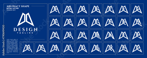 Modern abstract initial letter O OO logo, number 0 00 design bundle