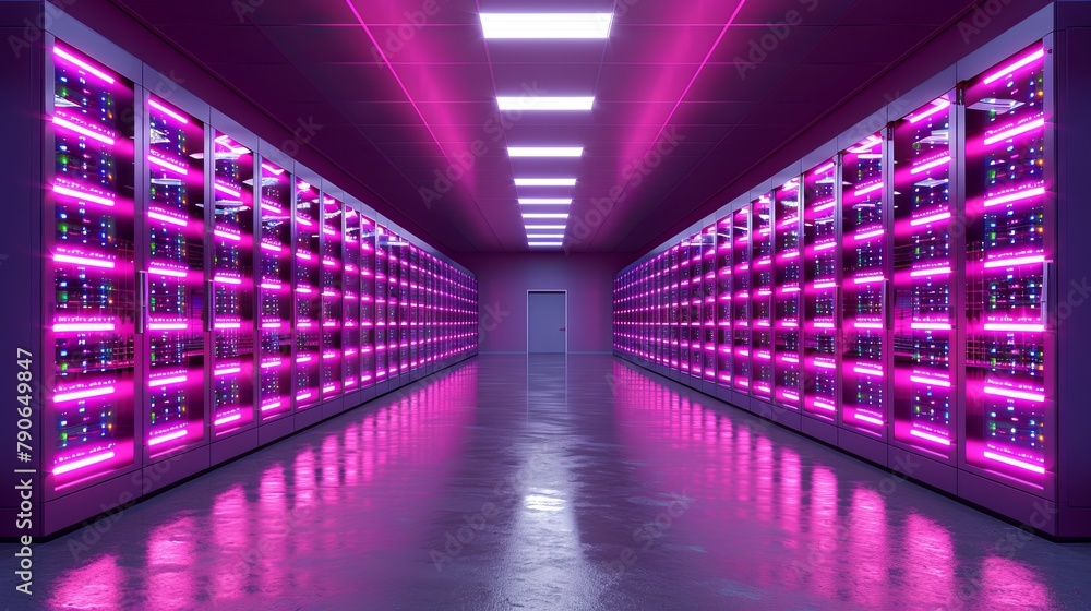 Fototapeta premium Networking Server. Server room in building.