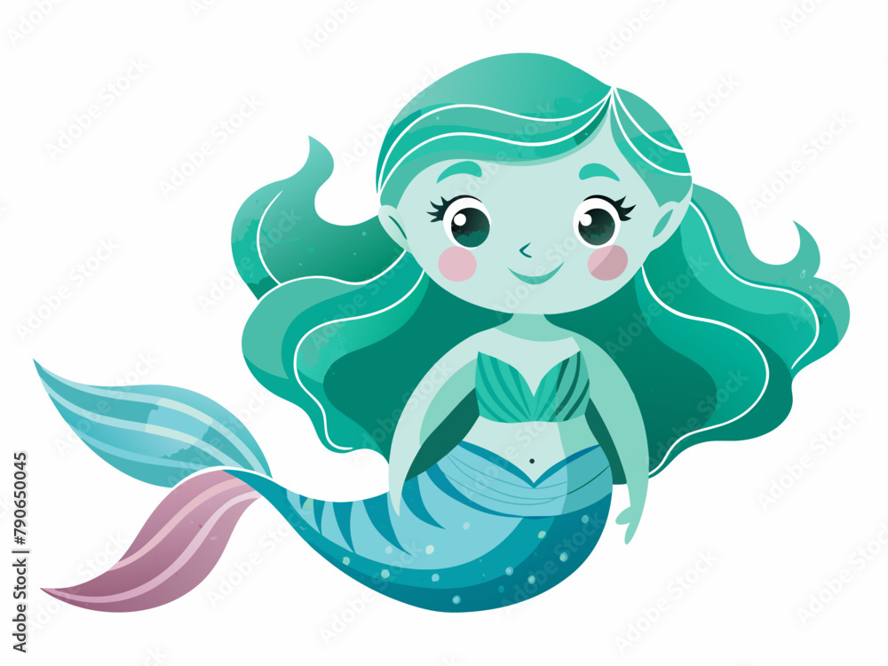 Children's room decoration: vector illustration of a cute mermaid
Children's room decoration: vector illustration of a cute mermaid