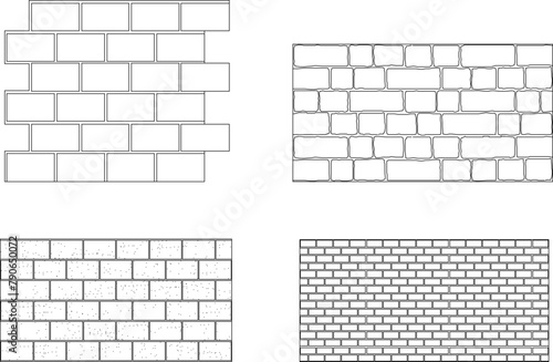 Vector sketch illustration of brick wall stucco texture design baground pattern