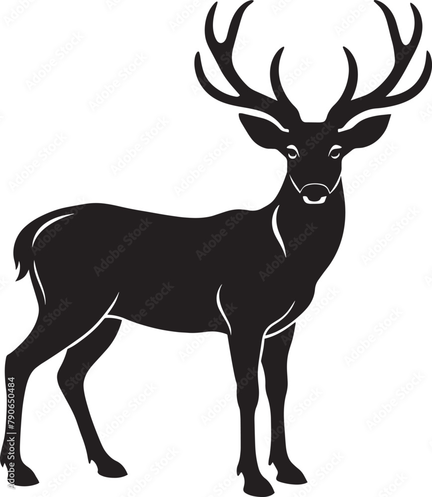 silhouette of a deer on a white background, vector illustration silhouette of a deer on a white background, vector illustration