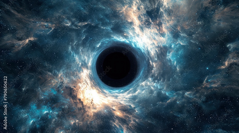 Black Hole Devouring Cosmic Material in Space. Black Hole Devouring Cosmic Material in Space.