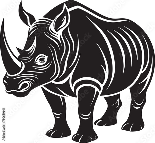 Black rhinoceros.Vector illustration  © Rony