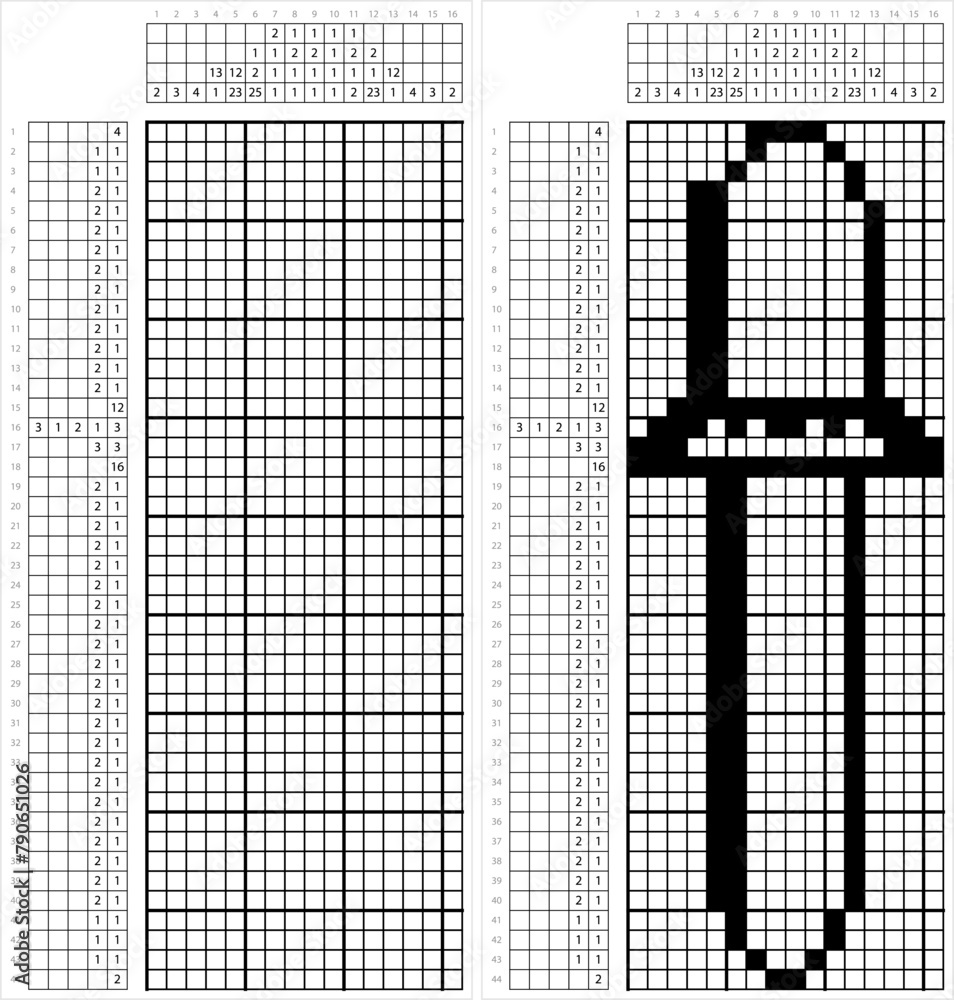 Fototapeta premium Eye Dropper Icon Nonogram Pixel Art M_2112001