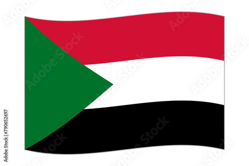 Free Download Waving flag of the country Sudan. Vector illustration. - GFXLoad