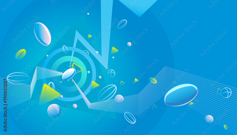 Naklejka premium Rugby abstract background design with futuristic template. The sport concepts
