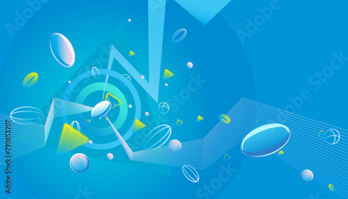 Rugby abstract background design with futuristic template. The sport concepts © Manovector
